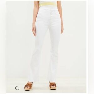 Curvy Button Front Fresh Cut High Rise Slim Flare Jeans